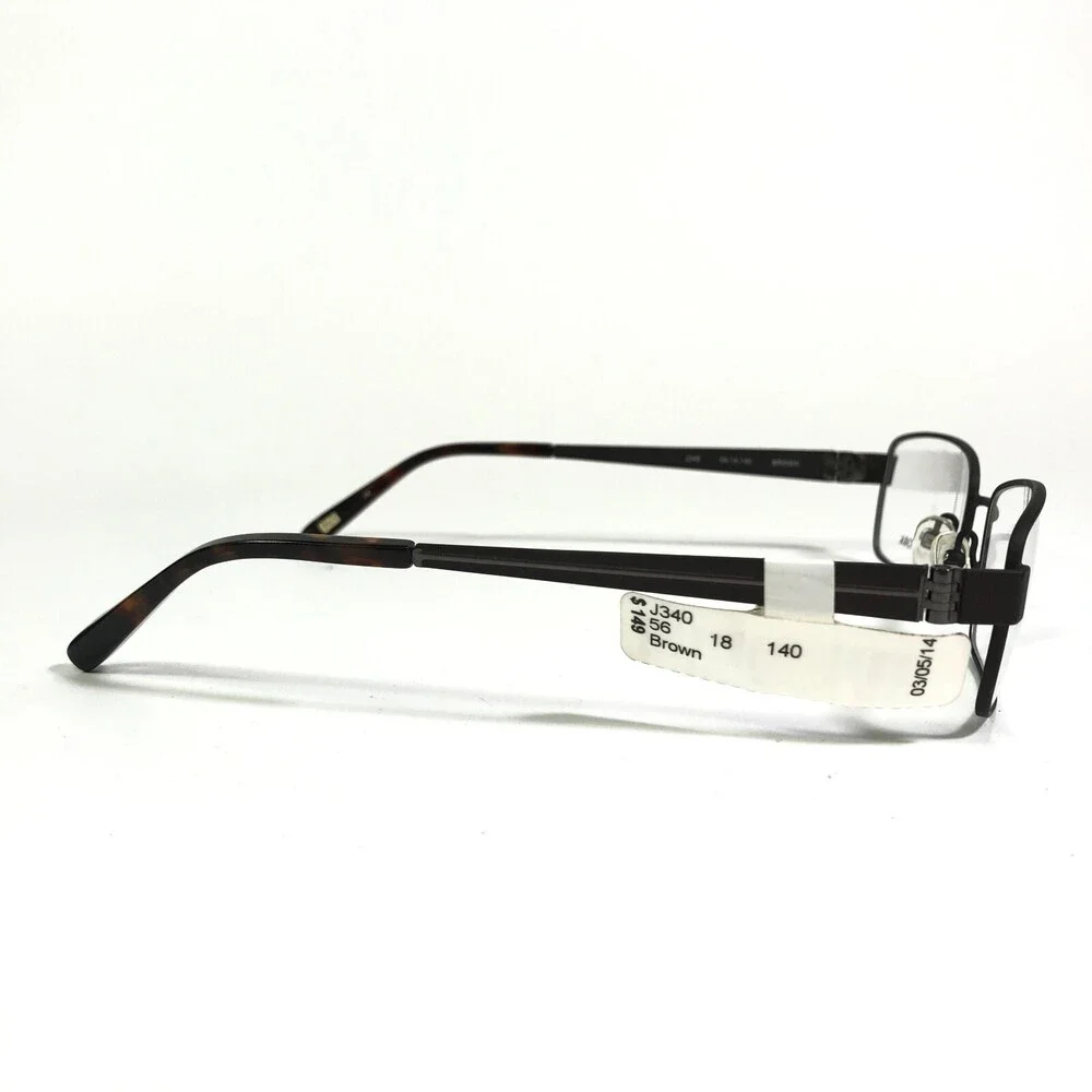 Jones New York Eyeglasses Frames J340 BROWN Rectangular Full Rim 56-18-140